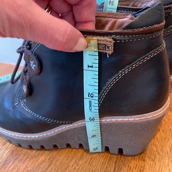 Pikolinos Black Wedge Shoes with Laces - Picture 7 of 10